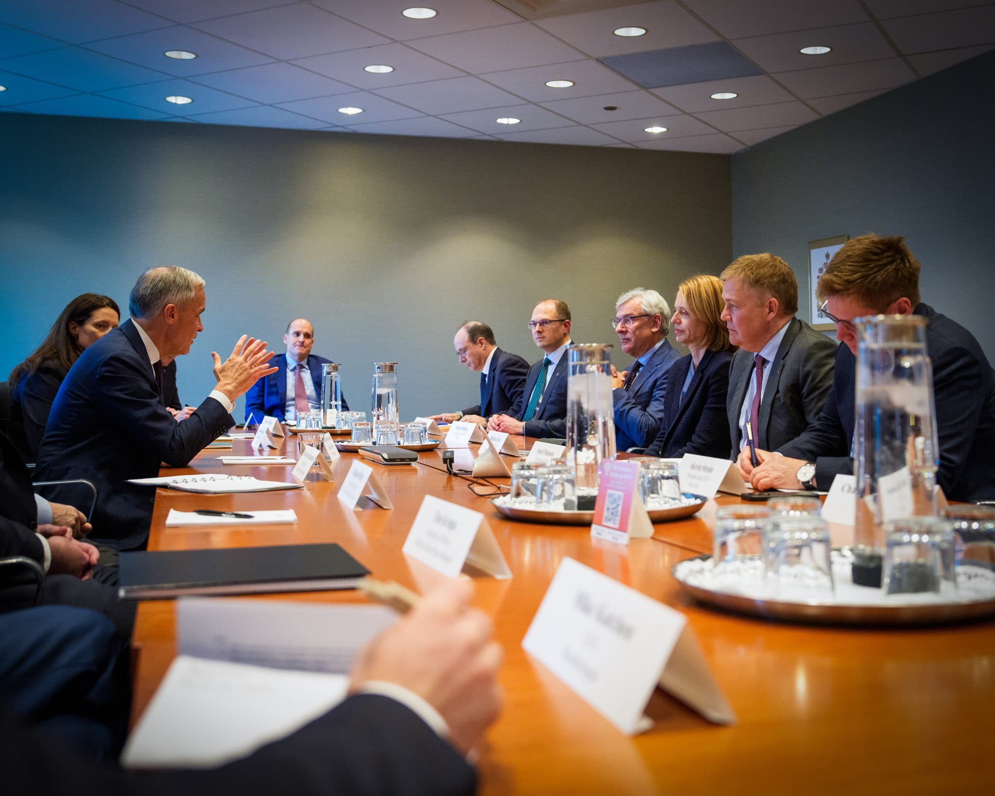 PM Carney sitting in a meeting