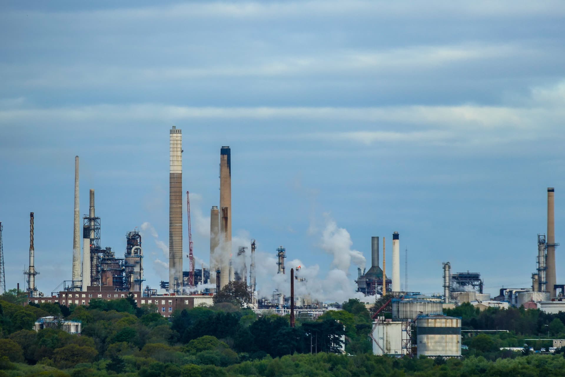 A crude oil refinery
